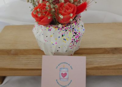 Bouquet de fondants parfum Pomme d'amour Senteurs gourmandes Contenant jesmonite